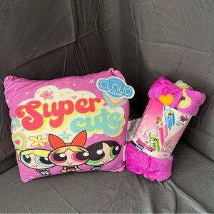 Powerpuff girls travel pillow and blanket set NWT